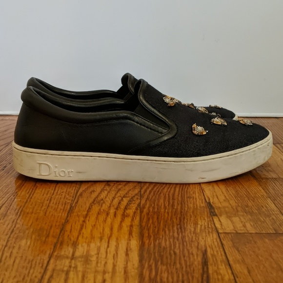 Dior Embellished denim Slip Ons - Picture 2 of 6